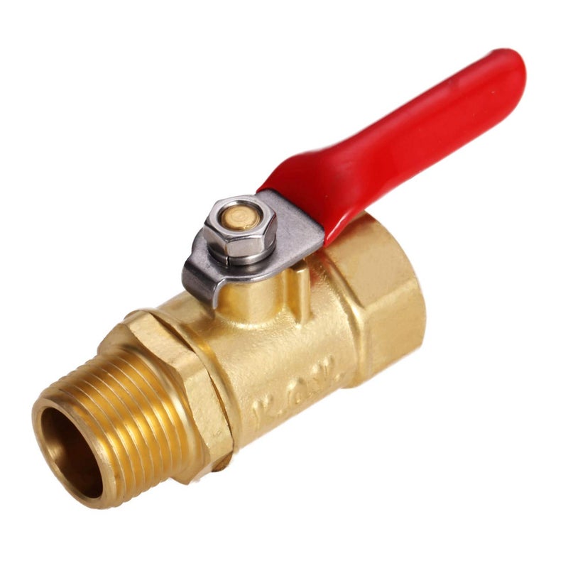 Litorange 2 PCS Lead-Free Brass Mini Ball Valve Shut Off Switch 1/4" NPT Male x 1/4 INCH NPT Female Pipe Fittings Rated to 600WOG For Water Air Compressor Fitting Etc - Image 1
